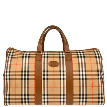 Burberrys Beige House Check Duffle Handbag