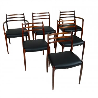 Set of 6 Rosewood Moller Chairs, Denmark