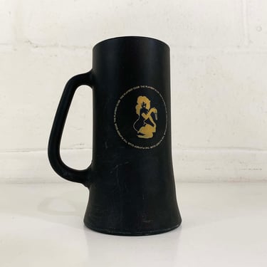 Vintage Playboy Club Beer Stein Casino Bunny Black Embossed Tall Mug 70s 1970s 