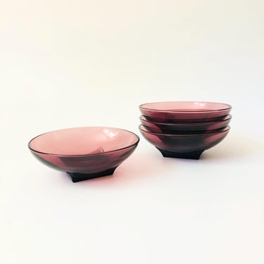 Hazel Atlas Moroccan Amethyst Glass Bowls - Set of 4 