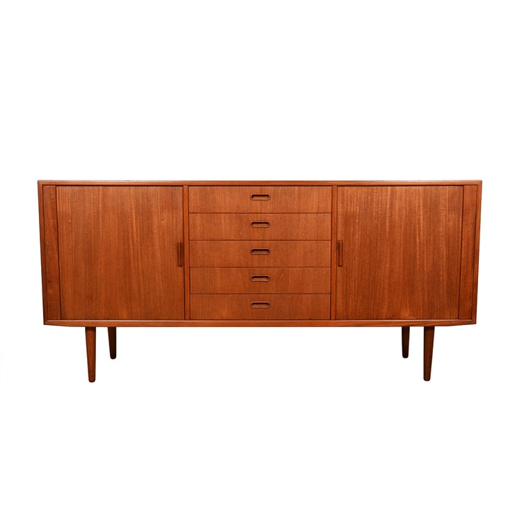 Teak Modern Tambour Door Sideboard Dresser by Falster, Denmark