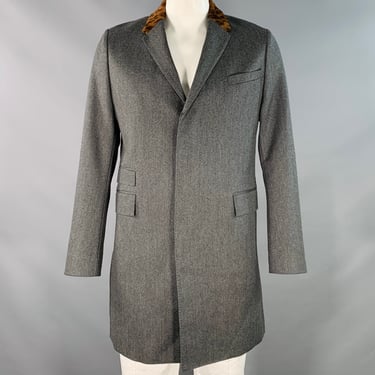 PS by PAUL SMITH Size XXL Grey Black Nailhead Wool Contrast Collar Coat