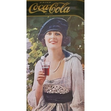 Vintage Narrow Rectangle 1920's Metal Advertising Tray Coca-Cola Reproduced 1973 