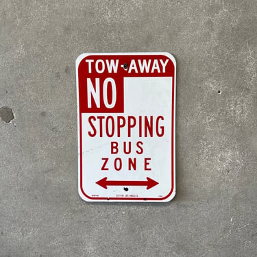 &quot;No Stopping Bus Zone&quot; Porcelain Sign