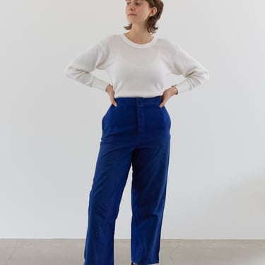 Vintage 28-34 Waist Matisse Blue Trousers | Unisex European Cotton Lightweight Utility Pants | Holes | 