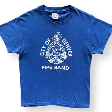 Vintage 80s/90s Colorado “City of Denver Pipe Band” Graphic Single Stitch T-Shirt Size Medium 