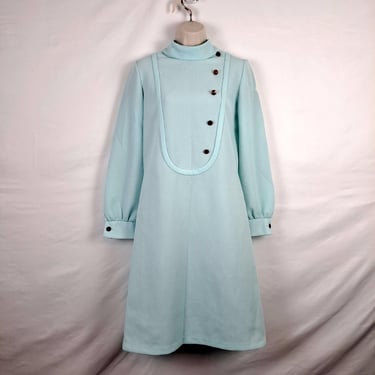 Vintage 60s Baby Blue Long Sleeve Dress 