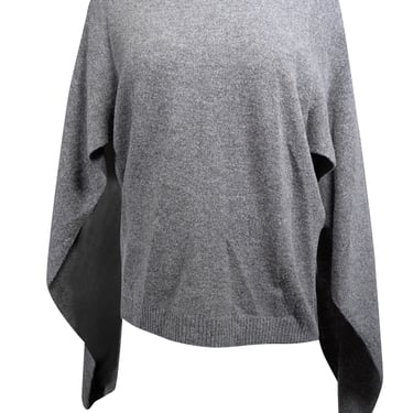 Sandro - Grey Merino Wool Cape Style Sweater Sz 4