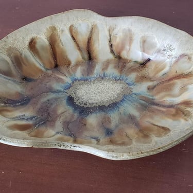 Studio pottery Oval Bowl Slab Pottery Tie Dye decor Nut Bowl Home accents 