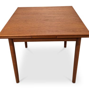 Square Teak Dining Table w Two Leaves - 022427
