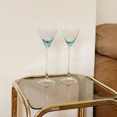 Tall Turquoise Aperitif Glasses