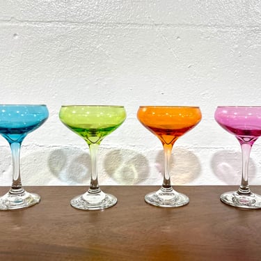 Set of Four Rainbow Champagne Coupe Glasses by Lily Pulitzer for Target 