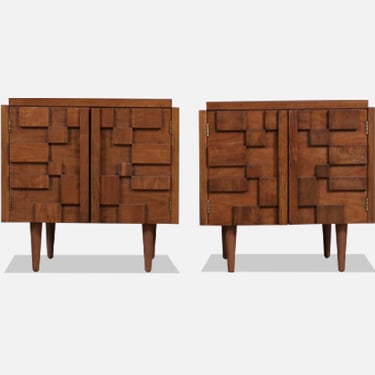 Mid-Century Brutalist "Staccato" Night Stands by Lane