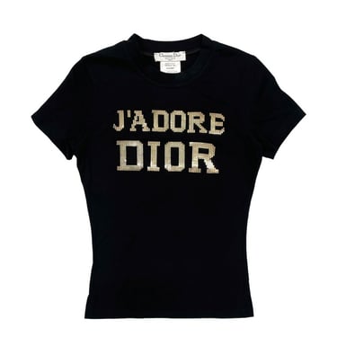 Dior J'Adore Black Studded T-Shirt