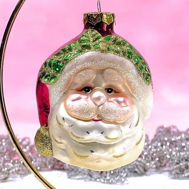 VINTAGE: 1990s - Christmas Tree Santa Ornament - Holiday Ornament - Christmas Tree Decoration - Xmas 