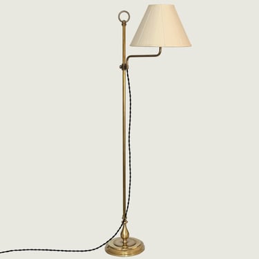 Adjustable Brass Floor Lamp • Vintage-Inspired Cottage Style Reading Light 