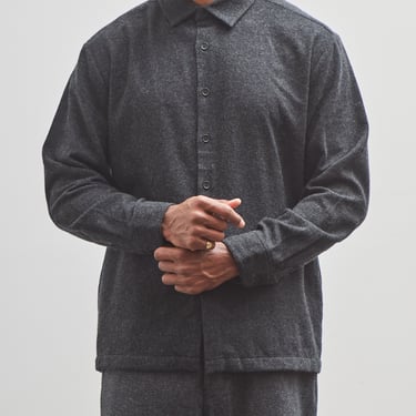 Evan Kinori Flat Hem Shirt, Charcoal