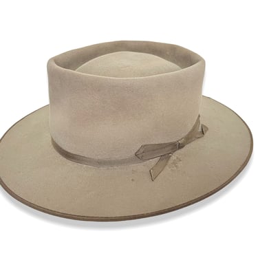 Vintage 1960s Cowboy Hat ~ size 7 1/4~ Western Fedora ~ 3X Fur Felt ~ Gambler 