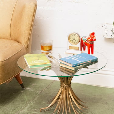 Brass Sheaf of Wheat Coffee/End Table