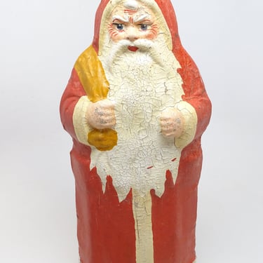 Antique German Belsnickle Santa Christmas Candy Container, Vintage Holiday Decor 