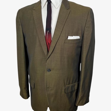 Vintage 1960s Curlee Clothes SHARKSKIN Sack Jacket ~ size 40 R ~ Sport Coat / Blazer ~ Rockabilly / Mod 