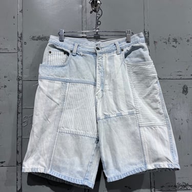 90s 30” waist Vintage high waisted patchwork Zena jorts denim shorts summer 