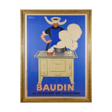 Original 1933 French Baudin Cuisiniere Des Cuisinieres Stove Advertising Poster by Leonetto Cappiello
