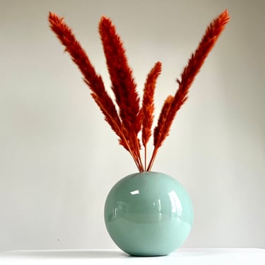 Vintage Haeger Post Modern Sage Green  Orb Vase 