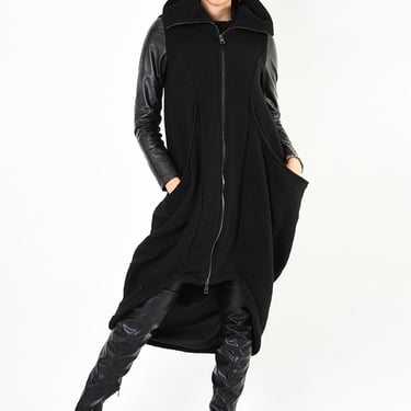 Paneled Tailored Full Length Coat