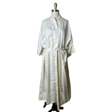 Vintage Rifles White Silk Kimono Robe Deadstock, Large nwt 