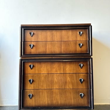 Mid Century Modern Brutalist Highboy Dresser 