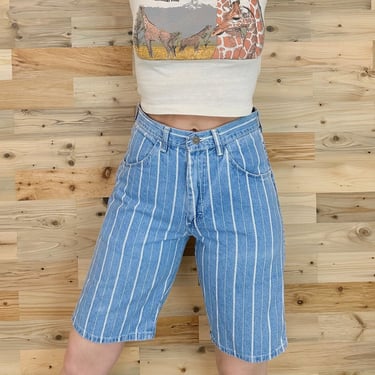 Wrangler Vintage Pinstriped Bermuda Jean Shorts / Size 26 