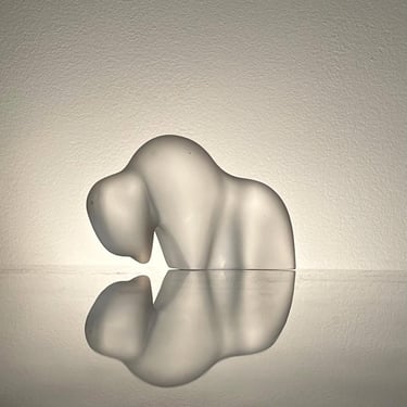 Frosted glass abstract bison figurine 