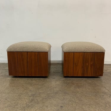 Mid century Walnut cube ottomans by Lane- sold separately 