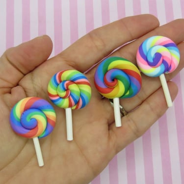 Lollipop Hair Clip Rainbow Candy Kawaii Barrette 