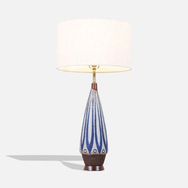 Danish Modern Glazed Ceramic Table Lamp 