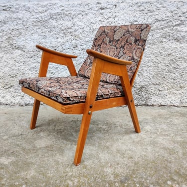 Vintage Coctail Armchair / Retro Lounge Armchair / Mid Century Modern Lounge Cocktail Armchair / Vintage Textile Armchair/ Yugoslavia/ 70s 