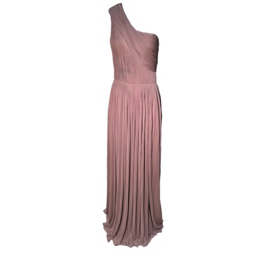 Chloé S/S 2011 Mocha Pleated Georgette One Shoulder Goddess Gown