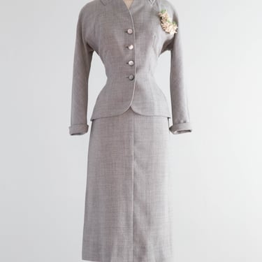 Classic 1950’s I.Magnin Dove Grey Ladies Suit / SM