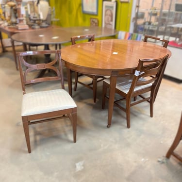 Vintage Mid-Century Modern Dining Set with Oval Table and 4 Side Chairs