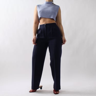 Vintage Wool Crepe Tailored Trousers - W26