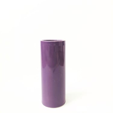 1980s Purple Cylinder Vase 