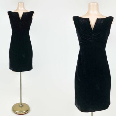 Velvet Mini Dress 60s Mod Black Party Dress R&K, Shop Exile