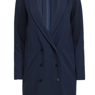 Rodebjer - Navy Blazer Dress w/ Double Breasted Buttons & Deep V-Neckline Sz XS