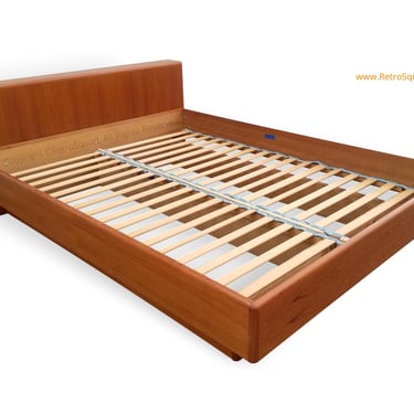 Danish Modern Queen Sz Teak Platform / Floating Bed by Nordisk Andels-Eksport Mid-Century, Denmark, MCM - Chris 571 330 0810 