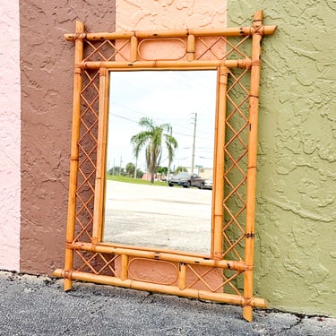 Old Florida Rattan Mirror