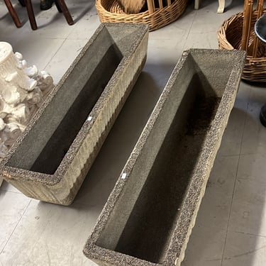 vintage french rectangular stone planters