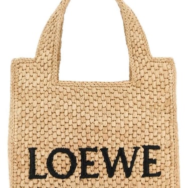 Loewe Woman Raffia Mini Font Handbag