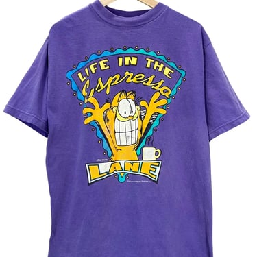 Vintage 90's Garfield Life in The Espresso Lane Cartoon Promo T-Shirt Large