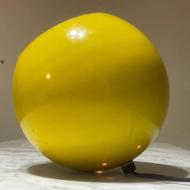 Vintage Robert Sonneman Yellow Enamel Sphere Lamp | 7